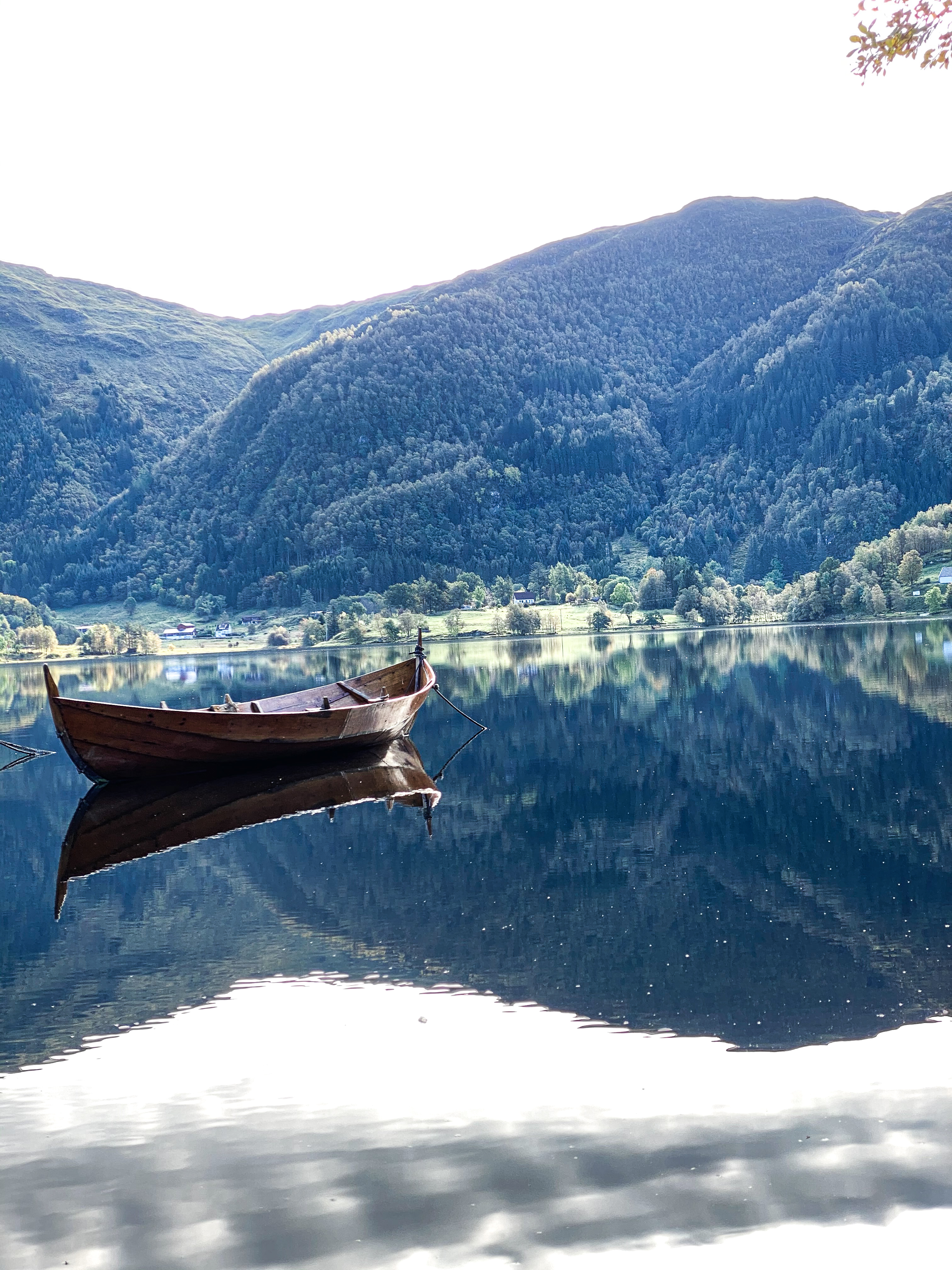 Viking style boat in the lake